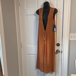Chic Sleeveless Brown Tunic Top